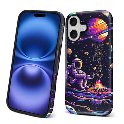 CARLOCA Case for iPhone 17,Astronaut Barbecue Design Hybrid Dual Protection Soft TPU Hard PC Shockproof Anti Scratch Men & Women Stylish Protective Phone Case - color: Astronaut Barbecue, size: iPhone 17