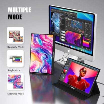 Laptop Screen Extender, 15.6" IPS FHD 1080P Laptop Monitor Extender USBC HDMI Dual Speakers Portable Monitor for PC/Mac/Phone/PS5/PS4/Xbox/Switch, HDR Gaming Monitor with Cover Stand