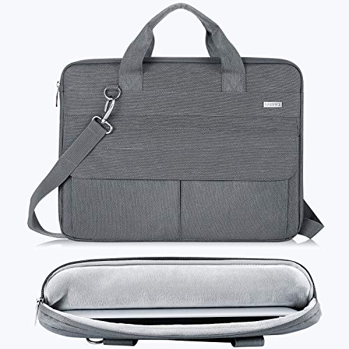 Landici Laptop Bag Case 17 17.3 inch, Waterproof Computer Sleeve Cover Compatible with MacBook 17, 17-18 inch HP Acer Dell Lenovo ASUS Laptop, Slim Briefcase with Shoulder Strap, Grey - color: Grey, size: 17-17.3 Inch