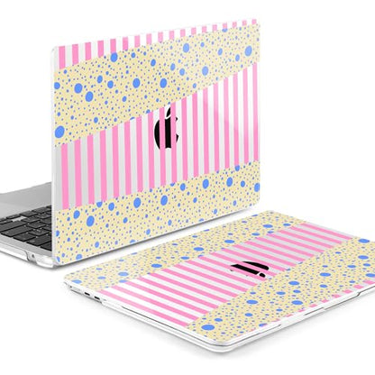 MEEgoodo Case for M5/M4/M3/M2 MacBook Air 13 inch Case 2026 2025 2024 2022, Fit Model A3449/A3240/A3113/A2681, Laptop Hard Shell Compatible with MacBook Air 13.6-inch, Pink Stripes & Blue Dots - color: Pink Stripes & Blue Dots