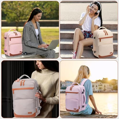 50L Travel Backpack, Flight Approved Carry On Laptop Backpack | Water-resistant, Fits 18 inch laptop, Hiking, Camping, Business, Commute, Men & women - color: Grey, size: X-Large