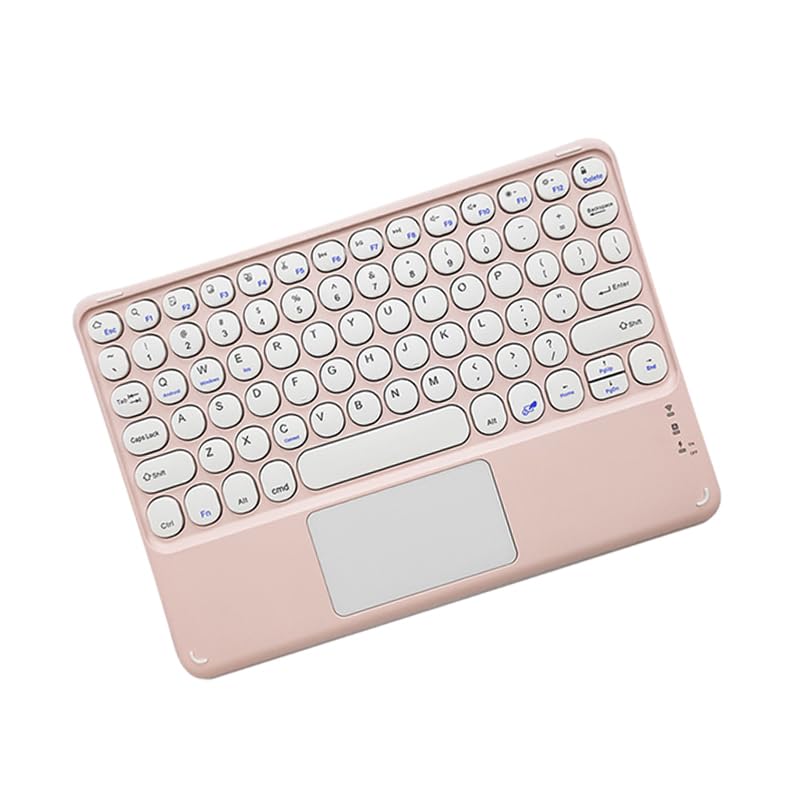 Thanice Wireless Keyboard with Touchpad, Ultra-Slim Portable Rechargeable Bluetooth Keyboard, Trackpad for iPad/iPad Pro and Other iOS Android Windows Devices (Pink) - color: pink