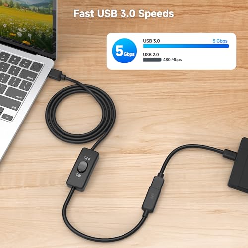 Cable Matters 5Gbps USB 3.0 Extension Cable with On Off Switch, 6ft | Supports Data and Power, USB 3.0 On/Off Switch - size: 6 Feet