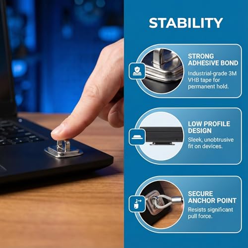 Homoyoyo 4pcs Laptop Security Anchor Base Plate for -Theft Cable Locks Design for Various Models Stable and Secure Laptop Locking for Office Study and Travel
