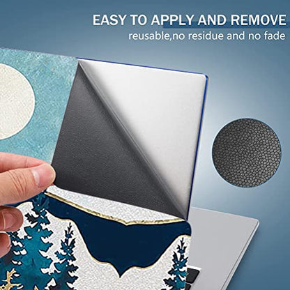 Laptop Skin Sticker,13.3 14 15 15.4 15.6 inch Laptop Skins,Universal Vinyl Decal,Dustproof Scratch Resistant Reusable Cover Protector with Free 2 Wrist Pads (Mountain Moon) - color: Mountain Moon