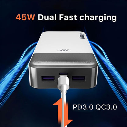 JUOVI Portable Charger 45W 20000mAh Fasting Charging Power Bank | USB C Portable Phone Charger, Battery Pack with PD 3.0 & QC 4.0 for Samsung S26/25/24 iPhone 17/16/15/14/13 Series - color: White