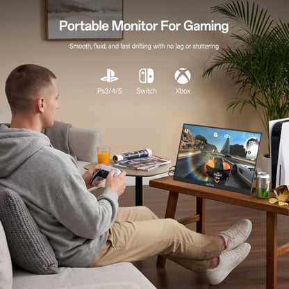 InnoView 16" Portable Monitor 144Hz USB-C, 120Hz HDMI, Portable Gaming Monitor with Sleeve, Lightweight External Travel Monitor for Laptop, MacBook Surface PC Xbox PS4/5 (Not Includes Adapter) - size: 16 Inch