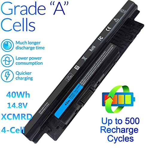 40Wh XCMRD 14.8V Battery for Dell laptop Inspiron 3521 15 3000 Series 15 3531 3537 5521 5537 3542 3543 3541 17 3721 3737 17R 5737 5721 14 3421 5421 3437 3443 Latitude 3440 3540 P28F P40F P26E T1G4M - size: XCMRD
