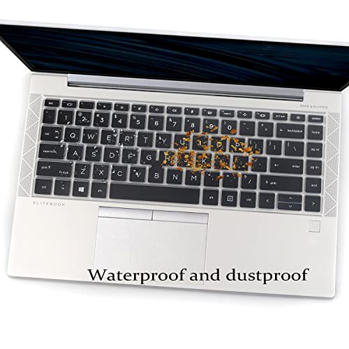 2 PCS Keyboard Cover for HP EliteBook 840 G7 G8 14 Inch Notebook, HP EliteBook 845 G7 G8 14 Inch Notebook PC Model Laptop US Layout Keyboard(Not for HP Elitebook 840 G5/G6)-Black+Clear - color: Black+Clear