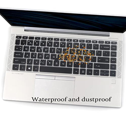 2 PCS Keyboard Cover for HP EliteBook 840 G7 G8 14 Inch Notebook, HP EliteBook 845 G7 G8 14 Inch Notebook PC Model Laptop US Layout Keyboard(Not for HP Elitebook 840 G5/G6)-Black+Clear - color: Black+Clear
