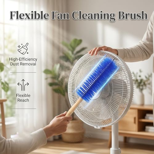 Fan Cleaning Brush, 2026 New Bendable Microfiber Head Dusting Brushes, Reusable Fan Cleaner Brush Dust Remover for Electric Fans, Air Conditioning, Car Vents and Blind，Grey：43cm - color: Gray, size: 43cm