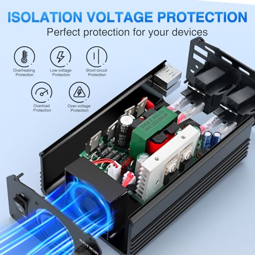 Nilight 300W Power Inverter with 5.4A Dual USB Ports and 2 AC Outlets | 12V DC to 110V AC Car Charger Converter for Phones Tablets Laptop Computer Game Console Kindle iPad DVD Players Black - color: 300W USB*2 110V Outlet*2