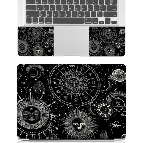 12.1-15.6 Inch Laptop Skin Decal, Universal Reusable Vinyl Laptop Cover Sticker, Waterproof Art Decal Protector in Cosmic Sun Moon - color: Cosmic Sun Moon