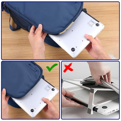 4PCS Portable Keyboard Riser Self Adhesive Laptop Stand Black Mini Invisible Computer Feet for Desk Computer Keyboard Stand Laptop Holder with Anti Slip Silicone(White) - color: White