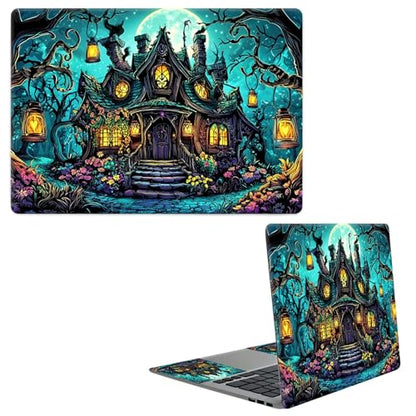 Laptop Skin Sticker Decal, Universal Protective Cover Fit 12 13 14 15.6 Inch Notebook, Reusable Water-Resistant Vinyl Decal w/ 2 Wrist Pads for Business Travel Office, Castle Green - color: Castle Green