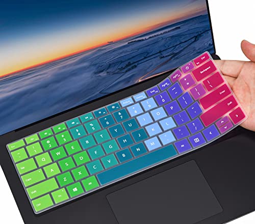 Colorful Keyboard Cover for 2023-2019 Microsoft Surface Laptop 6/5 / 4/3 Gen13.5 & 15", Surface Book 3 13 & 15" Keyboard Protector(Not Fit Surface Laptop 7 2024 2025), Rainbow - color: Rainbow