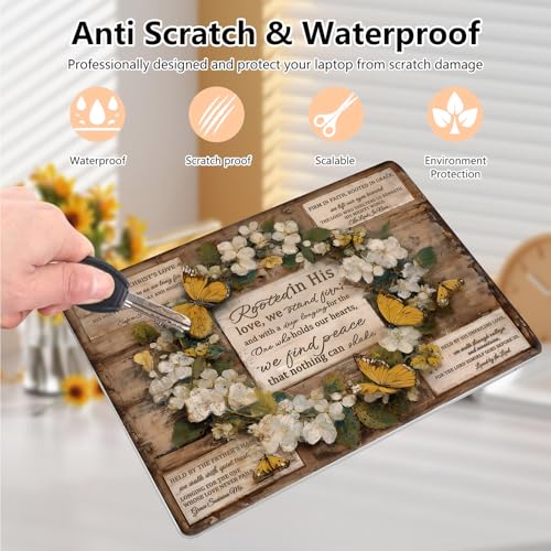 Laptop Skin Sticker Decal 15.6 Inch,12 13 13.3 14 15 15.6 in Laptop Netbook Skins for Notebook,Art Decal Removable Waterproof Scratch Resistant,Universal Vinyl Cover,Floral Bible Test - color: Floral Bible Test
