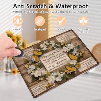 Laptop Skin Sticker Decal 15.6 Inch,12 13 13.3 14 15 15.6 in Laptop Netbook Skins for Notebook,Art Decal Removable Waterproof Scratch Resistant,Universal Vinyl Cover,Floral Bible Test - color: Floral Bible Test
