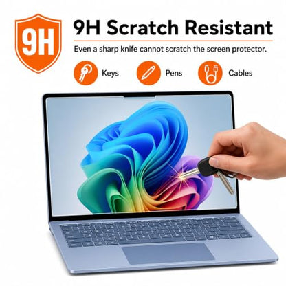 Megoo ArmorShield Glass Screen Protector for Surface Laptop 8/7 15 Inch | 9H Tempered Glass, HD Clear, Scratch Resistant, 2 Pack - size: Surface Laptop 15"