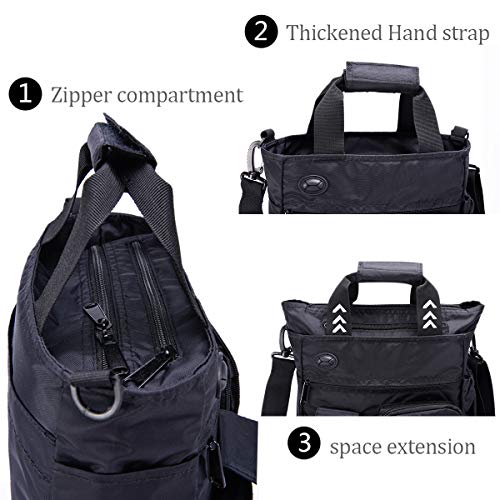 d'yallee Crossbody Messenger Bag Men Waterproof Shoulder Business Work Bag Nylon - color: Black