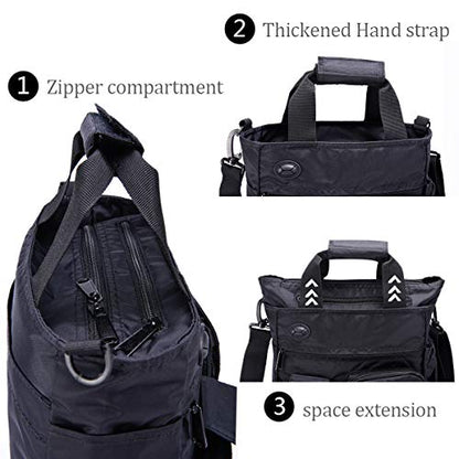 d'yallee Crossbody Messenger Bag Men Waterproof Shoulder Business Work Bag Nylon - color: Black