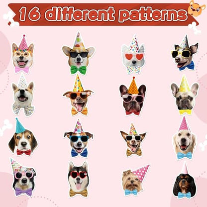 CNhoqc Puppy Birthday Sticker Rolls - 1000 Pcs Realistic Birthday Dog Hat Waterproof Vinyl Reusable Laptop Animal Stickers Self-Adhesive Scrapbook Water Bottle Greeting Cards Party Supplies Skateboard - style: Realistic Puppy Birthday