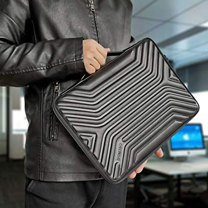 DOMISO 17.3 Inch Laptop Sleeve Case, Shockproof Waterproof Soft EVA Protective Bag with Handle, Lightweight Carrying Case for 17-17.3" Notebook/Dell/Lenovo/HP/MSI/ASUS, Black - color: Black, size: 17 - 17.3 Inch