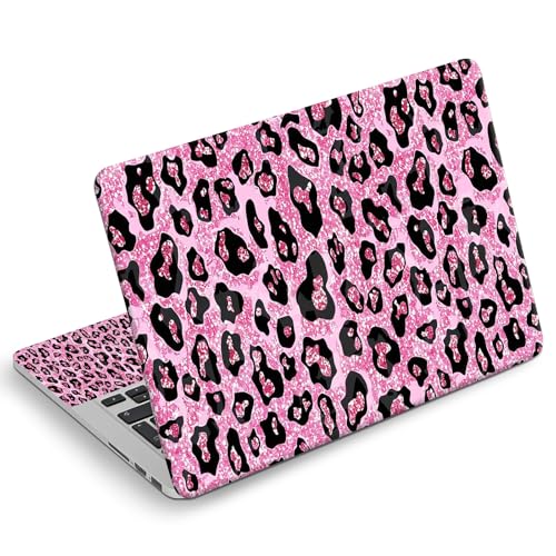 Universal Laptop Skin Sticker Decal, Compatible with MacBook HP Dell Lenovo 12"-15.6", Reusable Vinyl Notebook Cover 3PCS Set, High-Recognition Film-Pink Leopard Print - color: Pink Leopard print