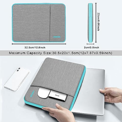 Hseok Laptop Case 13 Inch Sleeve Compatible with MacBook Neo 13, MacBook Air Pro 13 M5/M4/M3/M2/M1, iPad Pro Air 12.9" 13", XPS 13, Protective Computer Bag with Side Pocket & Dual Zippers,L02G02 - color: L02G02, size: 13"