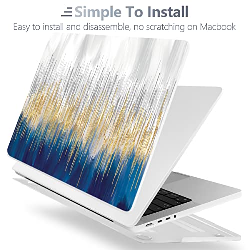 Batianda Case for New MacBook Pro 16 Inch 2026 M5 2024 2023 2021 Release with M4 M3 M2 Pro/ M1 Max, Ultra Slim 1.2mm Glossy Hard Shell Protective Skin Keyboard Cover 4-in-1 Bundle, Blue Gold - color: Blue Gold