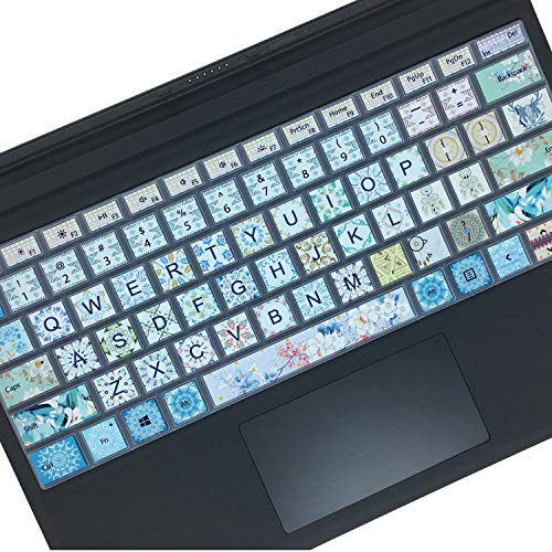 Silicon Keyboard Cover Skin for Microsoft Surface Pro 7/6/5, 2019,2018,2017 Keyboard,US Layout,Garland - color: Garland