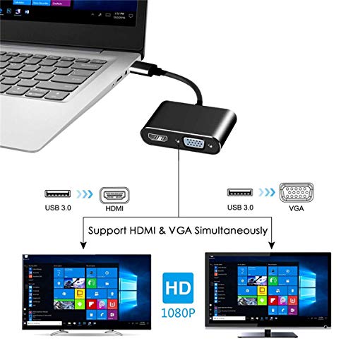 chenyang USB 3.0 2.0 to HDMI VGA HDTV Adapter Cable External Graphics Card for Windows Laptop - color: USB 3.0 2.0 to HDMI VGA