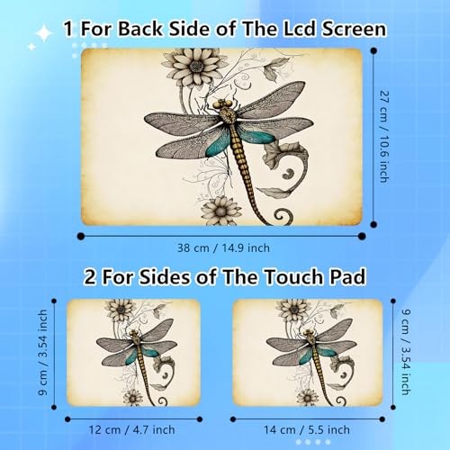 Universal Laptop Skin Sticker Decal for 11.6”12" 13" 13.3" 14" 15" 15.4" 15.6" Reusable Waterproof Scratch-Scratch Resistant Protective Vinyl Laptop Notebook Skin Stickers - Dragonfly Sunflower - color: Dragonfly Sunflower