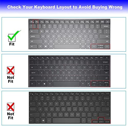 Keyboard Cover for Dell Inspiron 14 5410 5415 5418 5420 5425 5430 7415 7420 7425 7430 7435, Dell Inspiron 16 5620 5625 5630 7620 7630, Inspiron 13 5310, Latitude 3320 3420 Keyboard Skin -Black - color: Black
