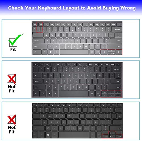 Keyboard Cover for Dell Latitude 3320 3330 3420,Dell Inspiron 13 & Inspiron 14 5000 7000 5310 5410 5415 5418 5420 5425 7430 7415 7420 7425 Inspiron 16 2-in-1 5620 5625 7620 7630(NOT FIT Latitude 5410) - color: Rainbow