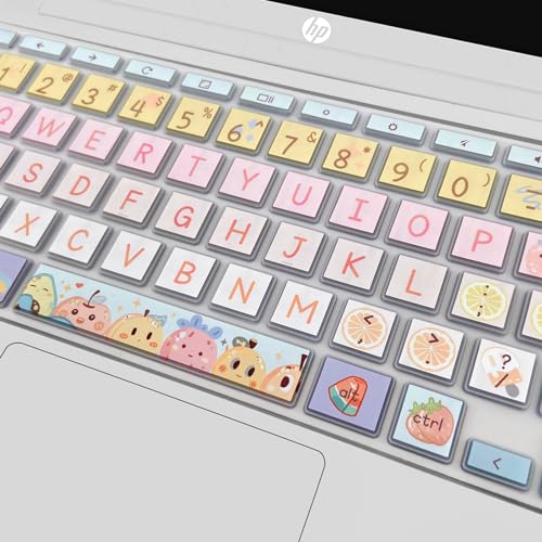 Keyboard Cover Skin for HP Chromebook 11 x360 11.6,G2/G3/G4/G5/G6 EE/G7 EE 11.6, 14-ca 14-ak14-X Series/HP Chromebook 14 G2 G3 G4 Keyboard Protector,Cute Fruits - color: Cute Fruits