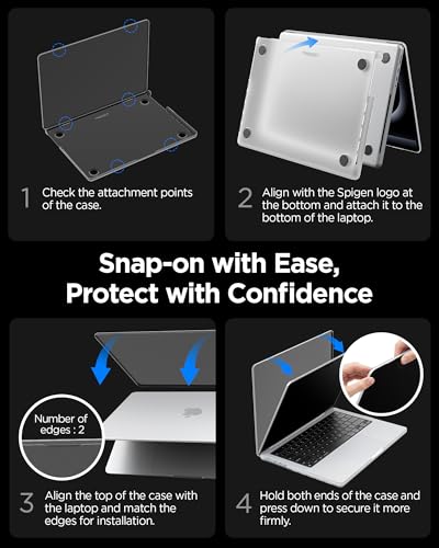 Spigen for MacBook Pro 14 inch Case M5/Pro/Max (2026) M4/M3/M2/M1/Pro/Max (2025-2021) A3427 A3426 A3434 A3112 A3185 A3401 A2918 A2992 A2779 A2442, Air Skin Matte Thin Semi Clear Cover, Frost Clear - color: Frost Clear, size: Macbook Pro 14" M5/M4/M3/M1 (2