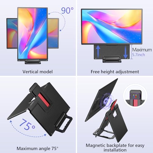 23.8" Large Portable Monitor, 2.5K QHD 180Hz Laptop Screen Extender, 150% RGB 178° IPS, Speakers & USB Hub for Office/Gaming with Kickstand, Travel Monitor for Laptop/PC/Mac/Xbox, VESA USB-C & HDMI - style: A2-23.8" Portable Monitor