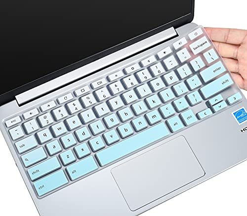 Keyboard Cover for DELL Inspiron 11.6" Chromebook/DELL Chromebook 11 3100 C3181 3120 3180 3181 3189 5190 11.6 inch/DELL Chromebook 13 3380 13.3" Chromebook Protective Skin, Ombre Mint Green - color: Ombre Mint Green