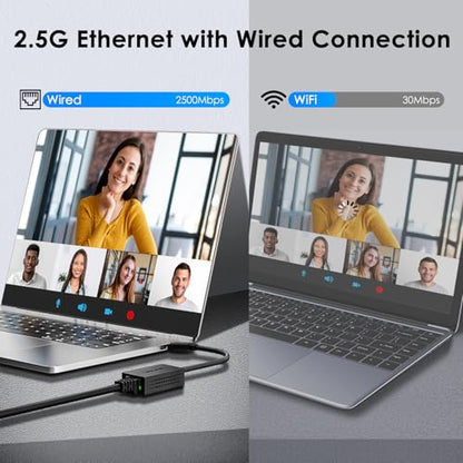 USB C to Ethernet Adapter 2.5G,WAVLINK LAN Adapter,Supports USB Type-A/C | ABS Plastic, lightweight, Compatible with Laptop, MacBook, XPS, iPad Pro, CAT6 cable & USB3.1 Required