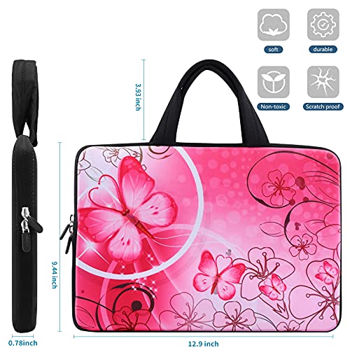 icolor 11 11.6 12 12.1 12.5 inch Laptop Carrying Bag Chromebook Case Notebook Ultrabook Bag Tablet Travel Cover Neoprene Sleeve for Apple Macbook Air Samsung Google Acer HP DELL Lenovo Asus Pink - color: Pink Flowers