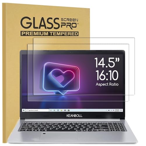 KEANBOLL 2 Pack 14.5 inch Tempered Glass Screen Protector Compatible with Other All 14.5" Laptops and Portable Monitor with 16:10 Aspect Ratio, Scratch Resistant & 9H Hardness Tempered Glass Shield - size: 14.5"Glass-16:10