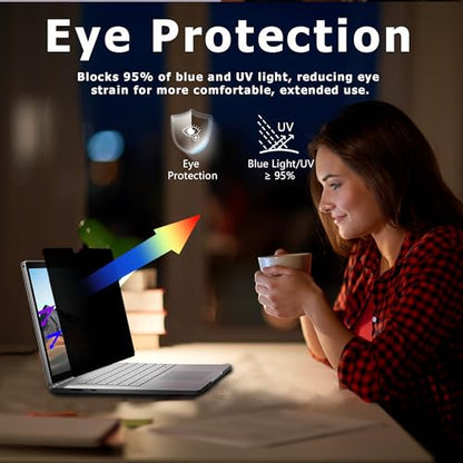 Adeway Privacy Screen Protector for Surface Laptop 6/5/4/3 15 Inch, Magnetic Nano, Anti-Spy, Removable, Blue Light & UV Blocking, Anti-Glare - size: Laptop 6/5/4/3 15"