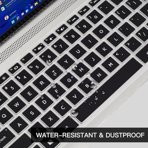 Keyboard Cover for HP Pavilion x360 14" /HP 14 Laptop 14-dq 14-fq 14-bf 14-cm/cf 14-df/dk/ds 14m-ba/cd 14m-dh 14-dq0040nr 14-dq0052dx/dq5009nr/dq0760dx/dq0762dx 14-fq1025nr/fq0033dx(Not Fit 14m-dw/dy) - color: Black