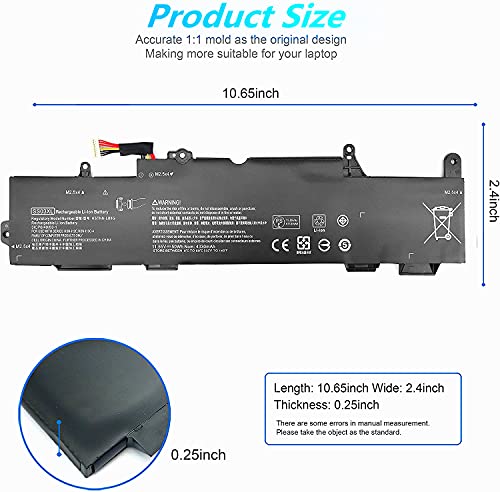 SS03XL Battery SS03XL Laptop Battery for HP EliteBook 840 745 g5 Battery 730 735 740 745 755 830 836 840 846 G5 735 745 830 840 G6 ZBOOK 14U G5 G6 Series HSN-I12C 933321-855 932823-421 11.55V 50Wh - size: SS03XL
