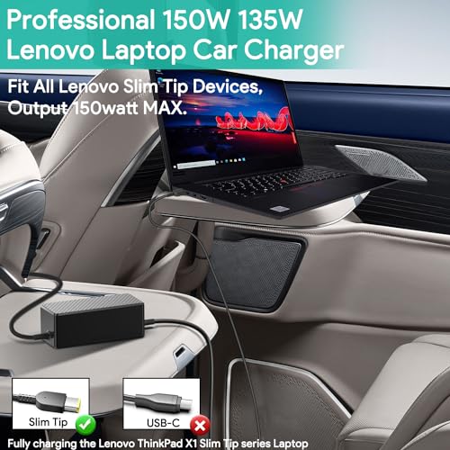 HKY 150W 135W Laptop Car Charger for Lenovo Thinkpad X1 Extreme P1 P15v T15p Gen 1 2 3 4 ideapad L340 3-15 Legion/ThinkPad/Yoga/IdeaPad/IdeaCentre/ThinkCentre/ThinkBook/LOQ Series Gaming Laptop AI PC