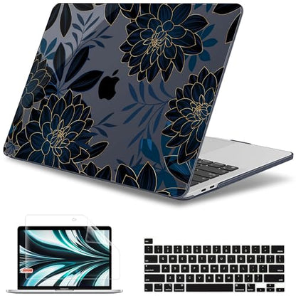 May Chen for MacBook Pro 13 inch Case 2022 2021 2020 Release A2338 M2 M1 A2289 A2251, Plastic Crystal Hard Shell Case Cover for MacBook Pro 13 inch Touch Bar Fits Touch ID, Luxury Dahlia - color: Luxury Dahlia