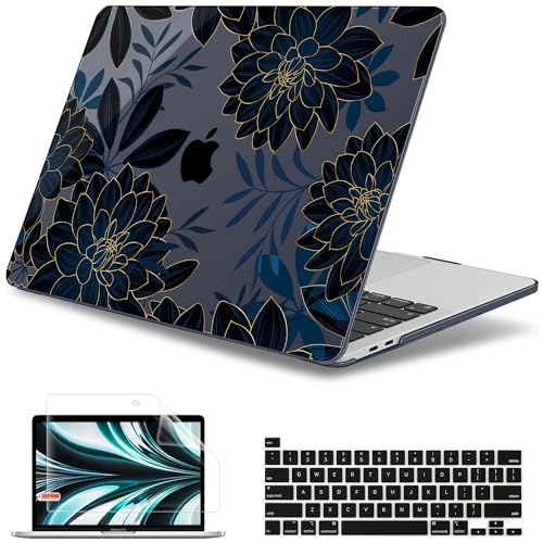 May Chen for MacBook Pro 13 inch Case 2022 2021 2020 Release A2338 M2 M1 A2289 A2251, Plastic Crystal Hard Shell Case Cover for MacBook Pro 13 inch Touch Bar Fits Touch ID, Luxury Dahlia - color: Luxury Dahlia