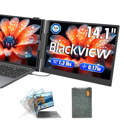 Blackview Laptop Screen Extender 14" FHD IPS, 1.3lbs 0.17" Ultra-Slim | 4.5mm ultra-slim, 14" 1080 FHD IPS, 180° rotate, dual-screen, plug & play, USB-C/HDMI, works with Mac/Windows/Android/Switch - color: SCM6