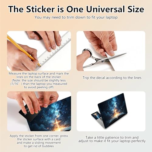 Laptop Skin Sticker Decal 15.6 Inch,12 13 13.3 14 15 15.6 in Laptop Netbook Skins for Notebook,Art Decal Removable Waterproof Scratch Resistant,Universal Vinyl Cover,Cross Book Sky - color: Cross Book Sky